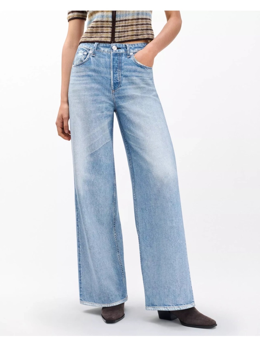 NEW! NWT RAG & BONE Miramar Sofie Wide-Leg Pant in Raily Size 26